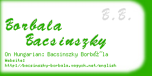 borbala bacsinszky business card